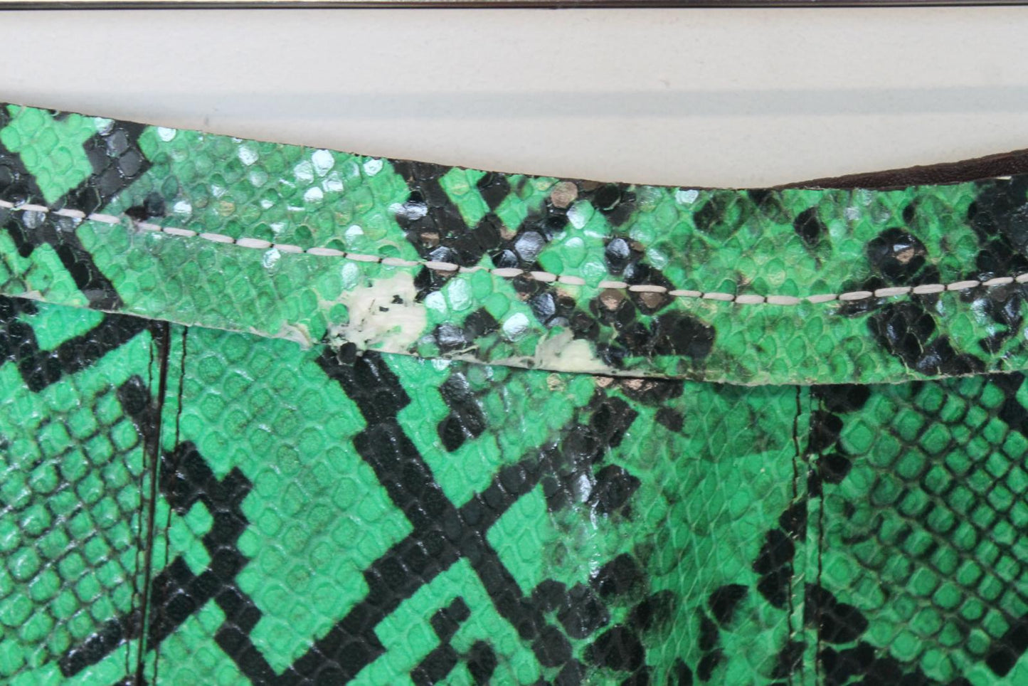 MARNI Ladies Green/Black Leather Python Print Long Skirt EU34 UK6 NEW