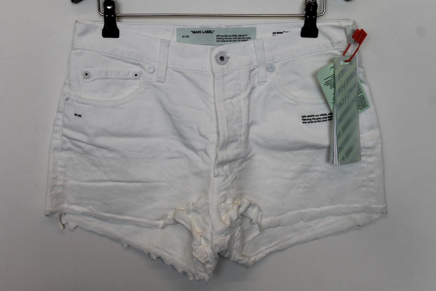 OFF-WHITE Ladies White Cotton Denim Cut-Off Shorts Size 27 NEW
