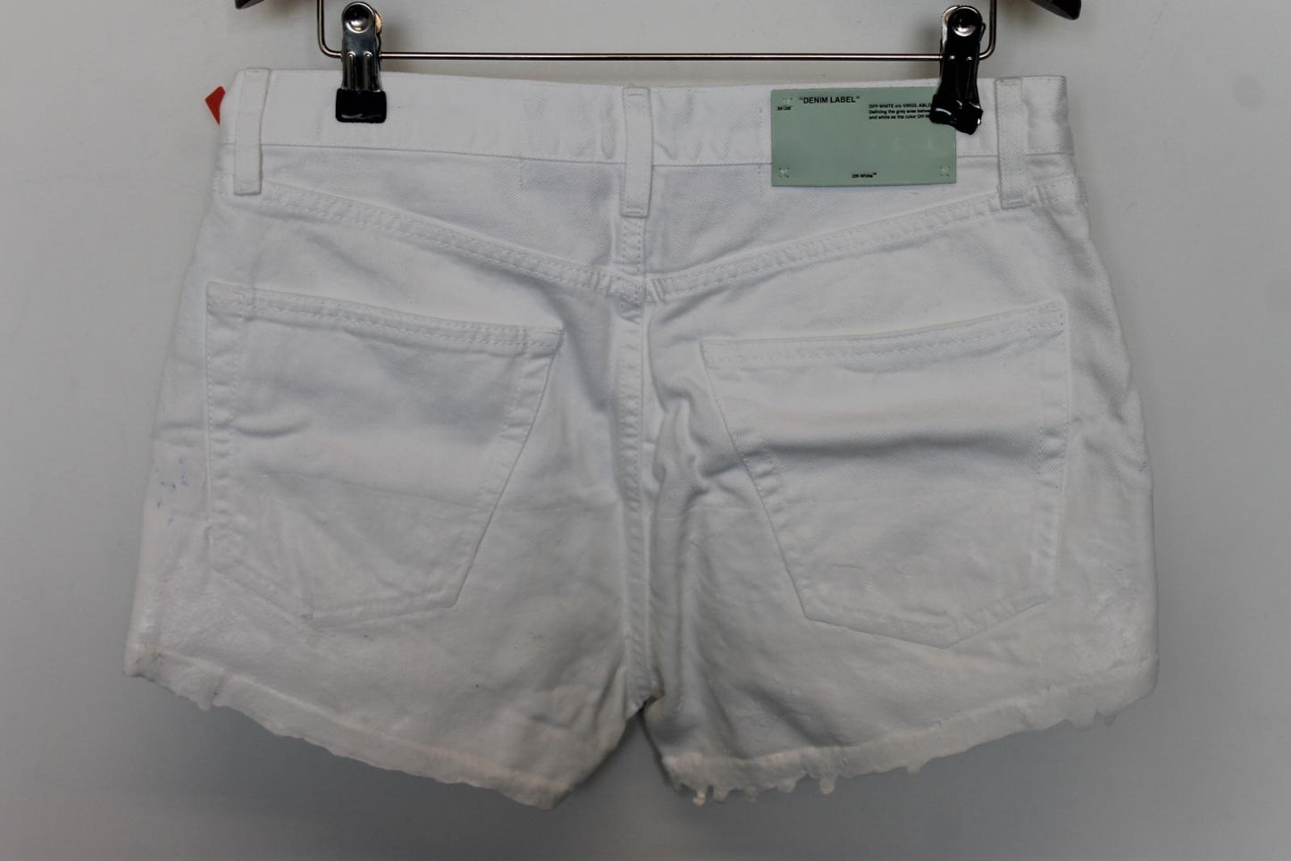 OFF-WHITE Ladies White Cotton Denim Cut-Off Shorts Size 27 NEW