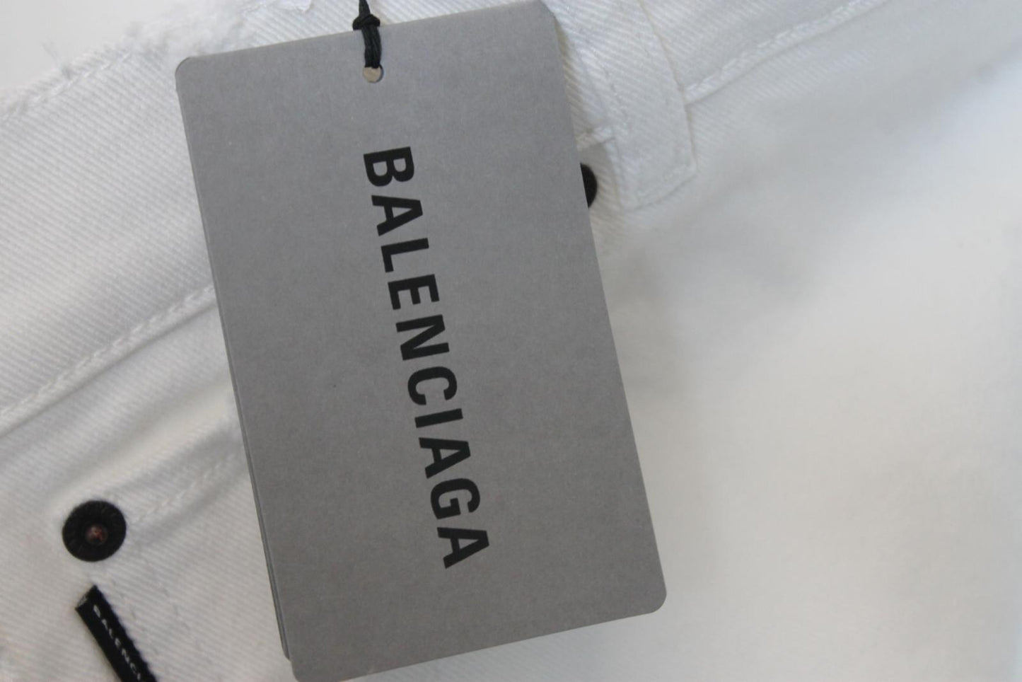 BALENCIAGA Men's White Cotton Denim Straight Jeans Size 36 NEW