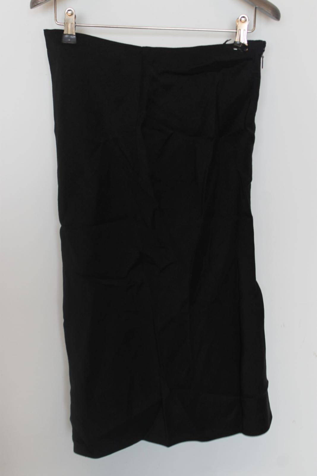 VERSACE Ladies Black Buckle Detail Midi Pencil Skirt EU32 UK4 BNWT