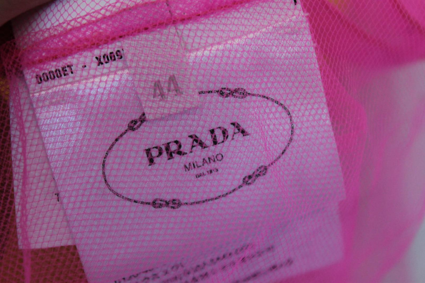 PRADA Ladies Yellow Silk Pink Net Sleeveless Midi Pleated Dress EU40 UK12 BNWT