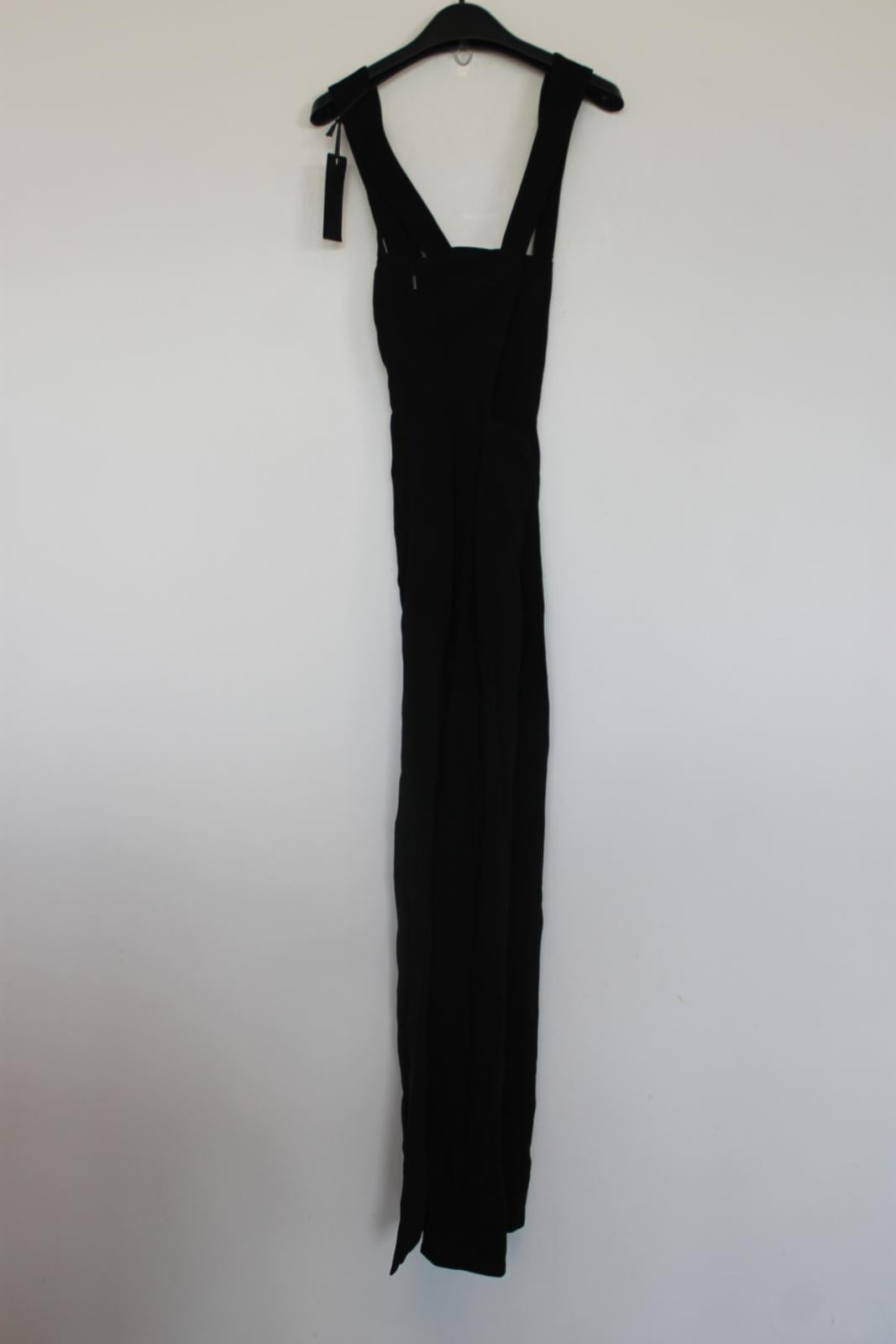 VERSACE Ladies Black Long Cross-Strap Cup Detail Dress EU36 UK8 BNWT