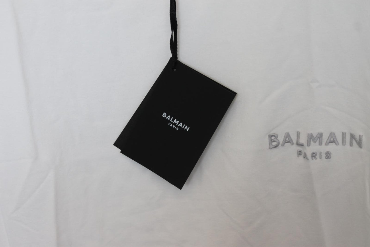 BALMAIN Ladies White Cotton Short Sleeve Embroidered Logo T-Shirt XS BNWT