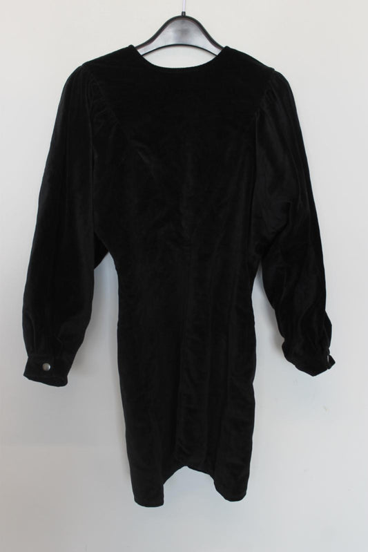 ISABEL MARANT Ladies Black Cotton Velvet Ro Dilavio Short Dress EU36 UK8 NEW