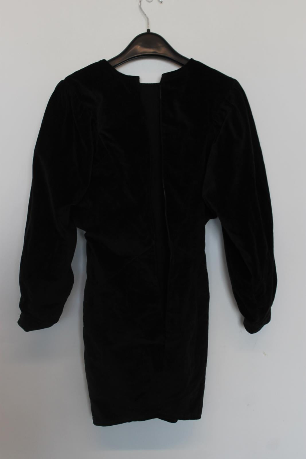ISABEL MARANT Ladies Black Cotton Velvet Ro Dilavio Short Dress EU36 UK8 NEW