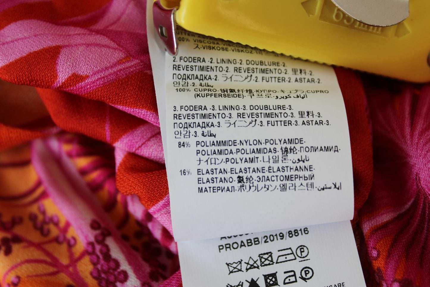 VERSACE Ladies Pink Orange Palm Print Ruched Side Slit Midi Dress IT44 UK12 NEW