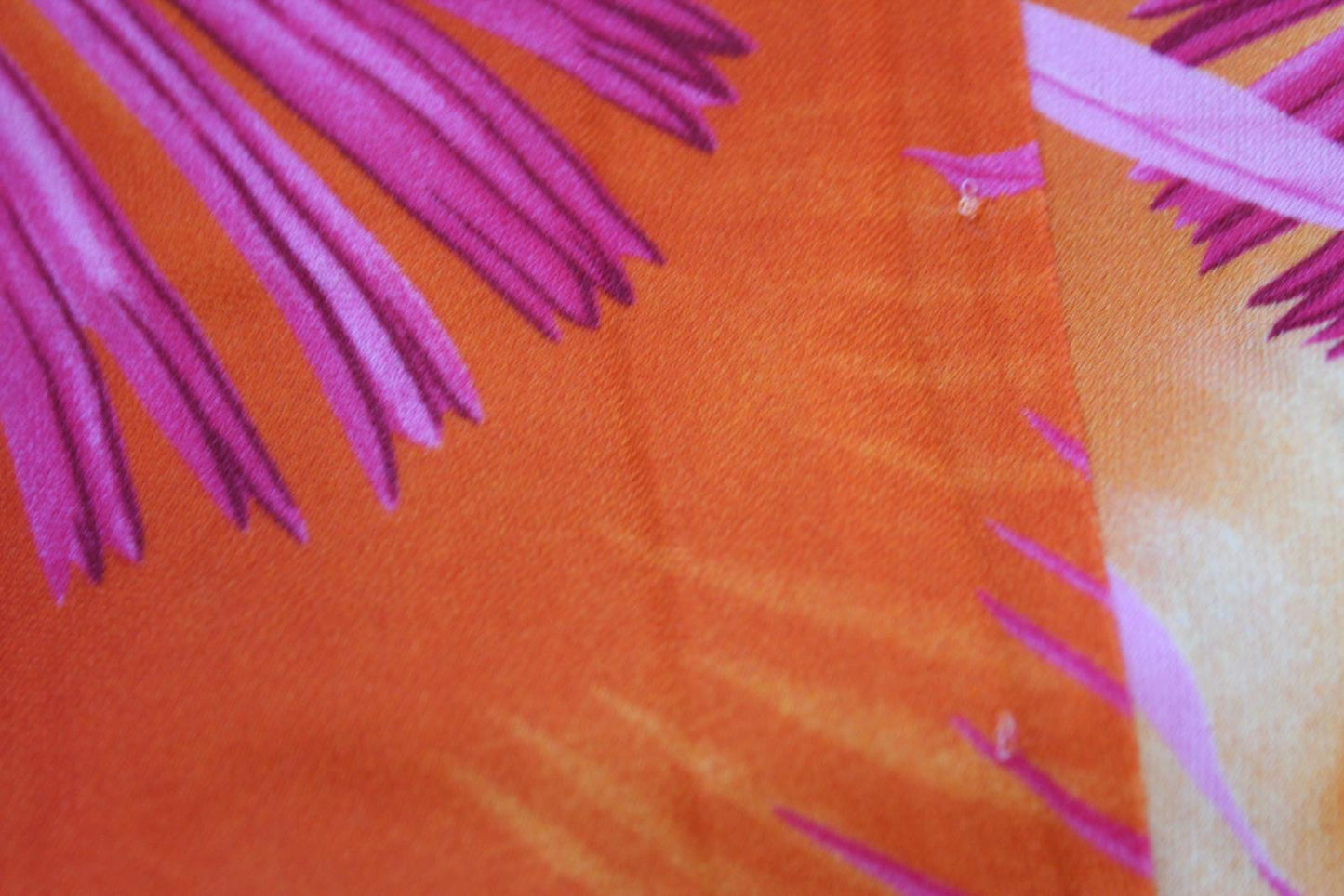 VERSACE Ladies Pink Orange Palm Print Ruched Side Slit Midi Dress IT44 UK12 NEW