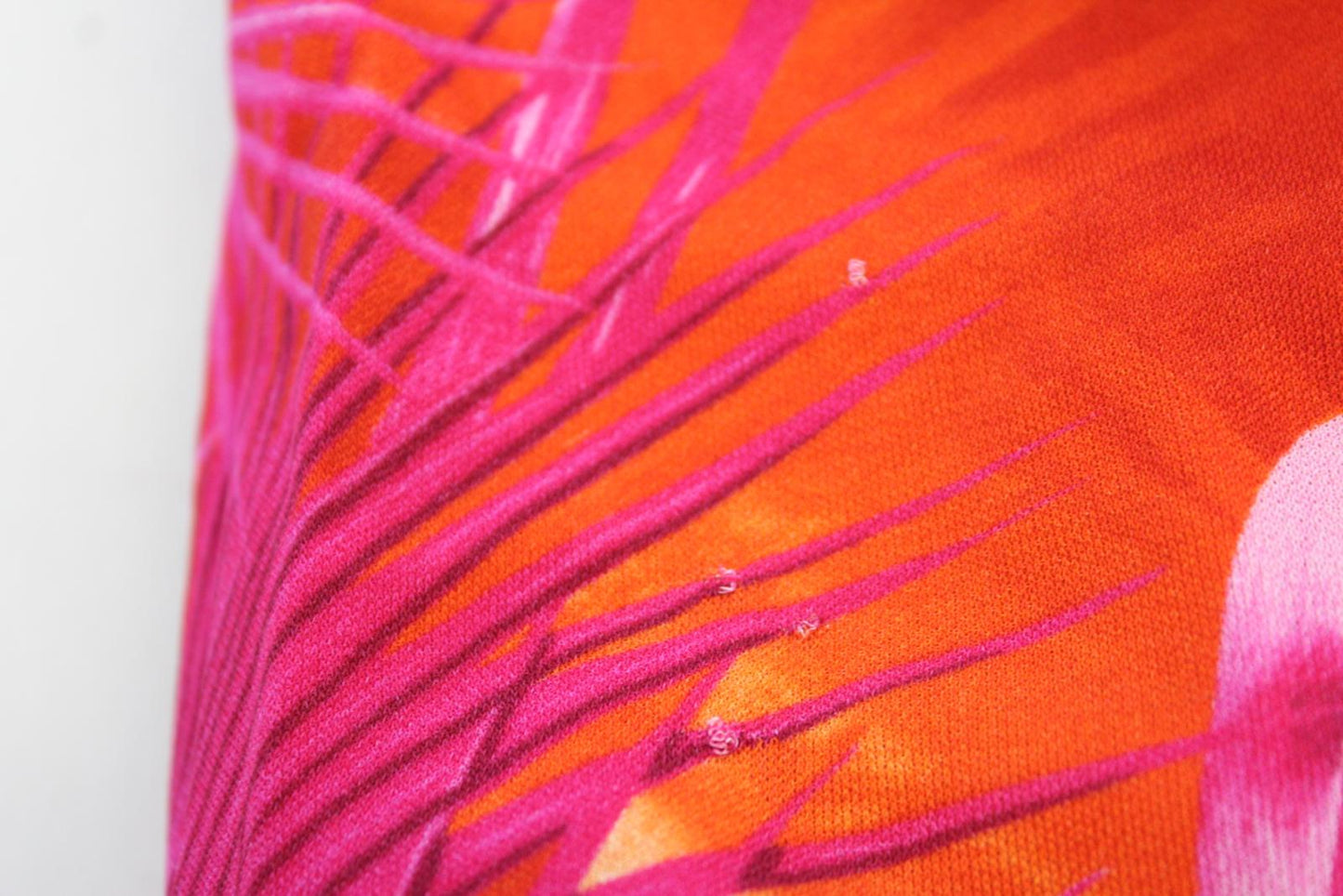 VERSACE Ladies Pink Orange Palm Print Ruched Side Slit Midi Dress IT44 UK12 NEW