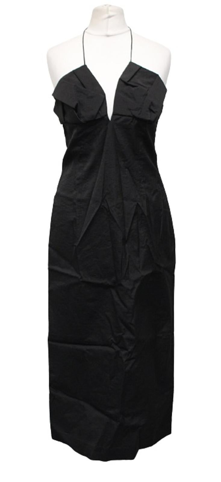 JACQUEMUS Ladies La Robe Bambino Longue Black Halter Midi Dress EU38 UK10 NEW