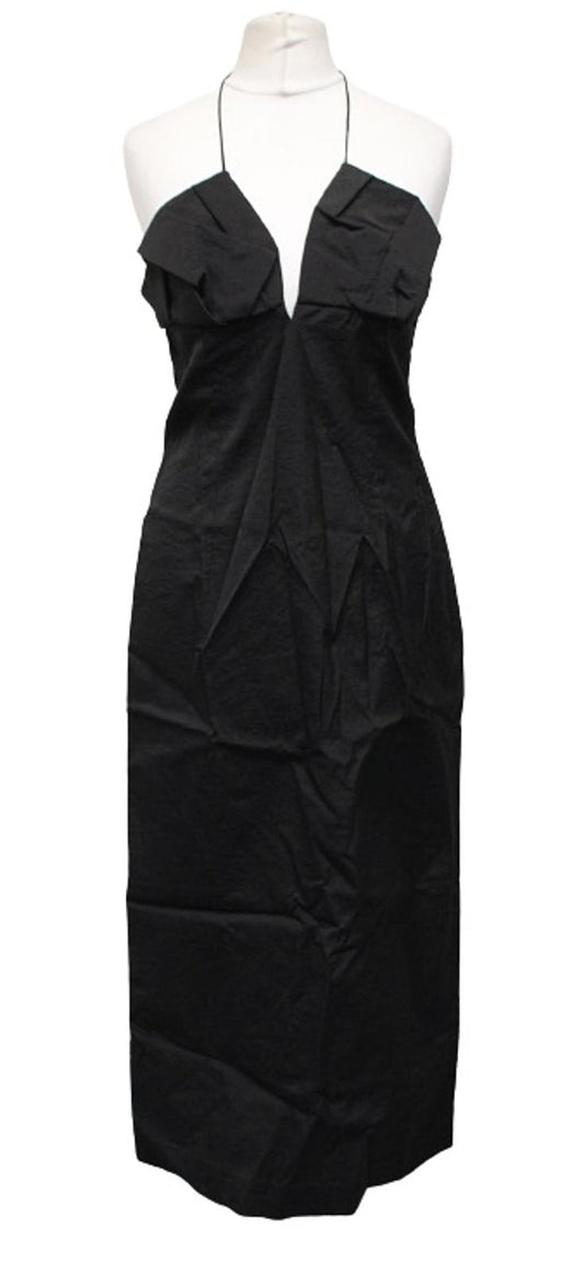 JACQUEMUS Ladies La Robe Bambino Longue Black Halter Midi Dress EU38 UK10 NEW