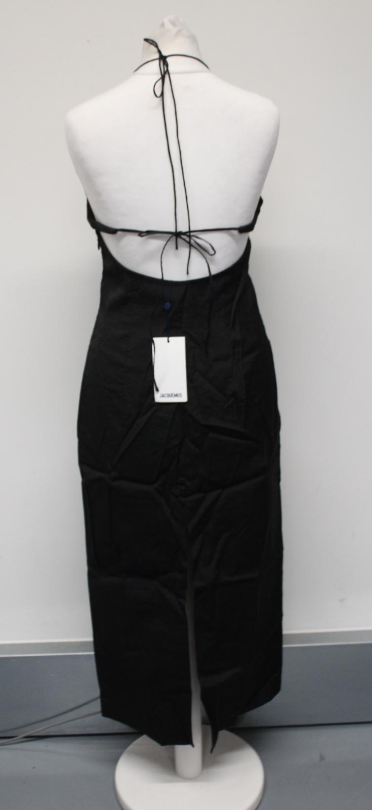 JACQUEMUS Ladies La Robe Bambino Longue Black Halter Midi Dress EU38 UK10 NEW