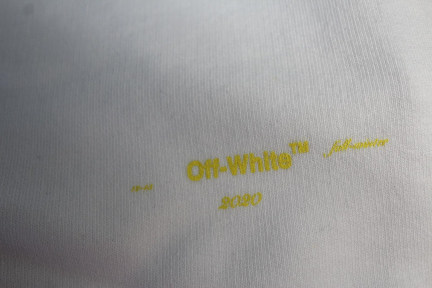 OFF-WHITE Men's White Yellow Acrylic Arrows Cotton Sweat Pants 2XL W36 L34 NEW