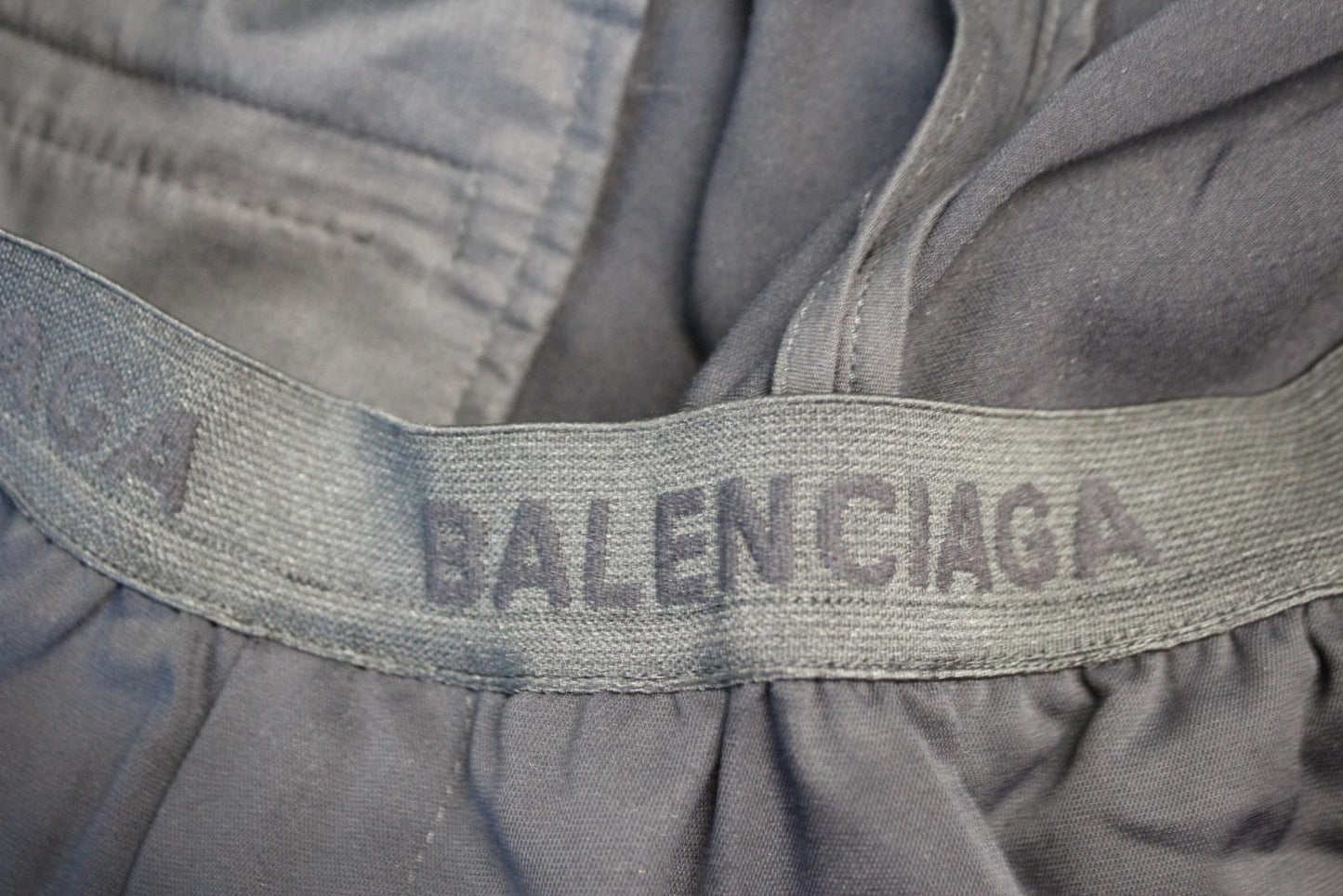 BALENCIAGA Men's Black Elastic Waist Logo Wool Blend Trousers 48/M W32 L35 NEW