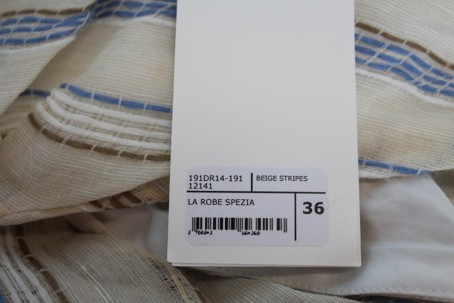 JACQUEMUS Ladies La Robe Spezia Beige Multi Striped Mini Dress EU36 UK8 NEW