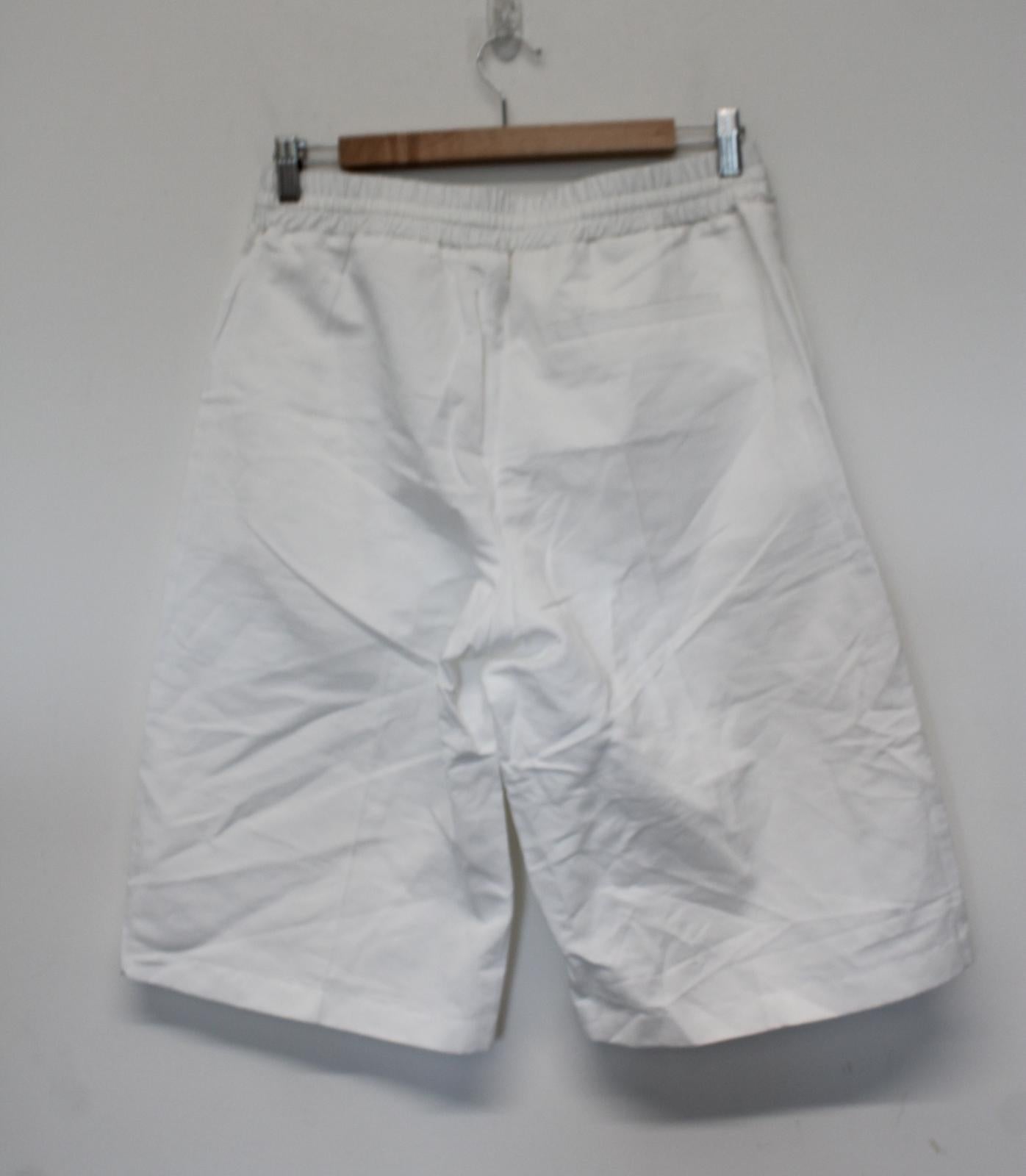 JIL SANDER Ladies White Drawstring Waist Linen Cotton Shorts EU38 UK10 W28 NEW