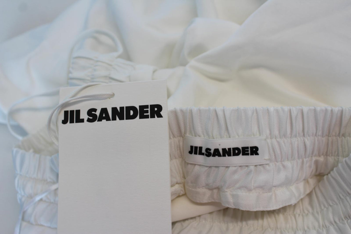 JIL SANDER Ladies White Drawstring Waist Linen Cotton Shorts EU38 UK10 W28 NEW
