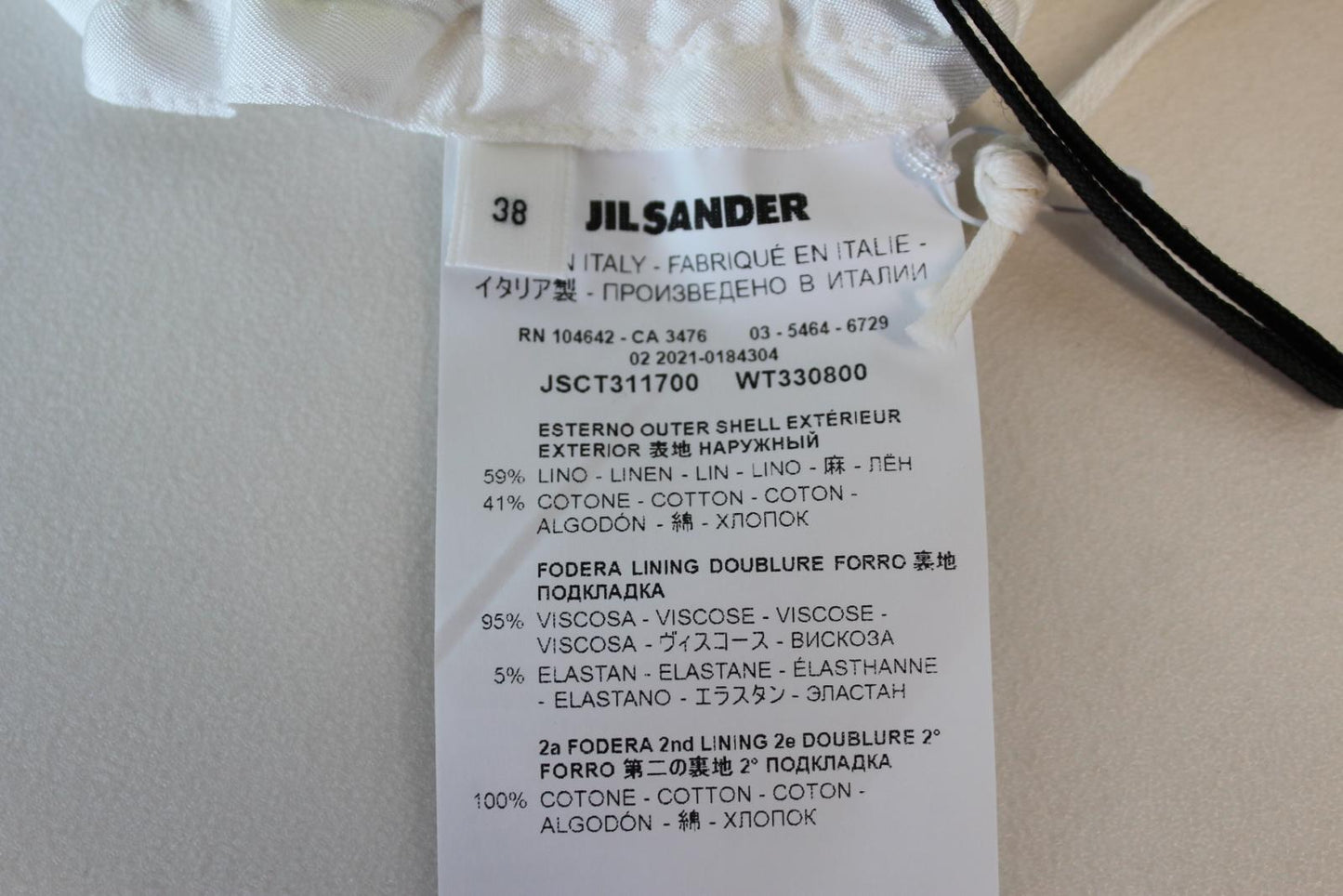 JIL SANDER Ladies White Drawstring Waist Linen Cotton Shorts EU38 UK10 W28 NEW