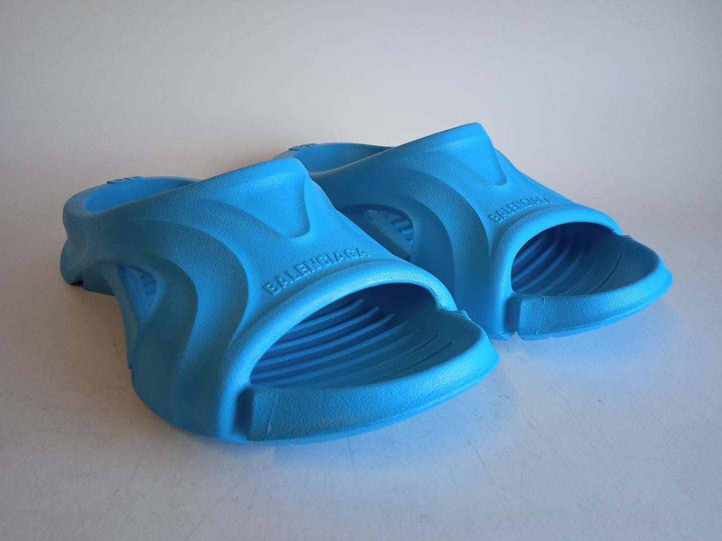 BALENCIAGA Men's Blue Ciclades Mold Open Toe Slider Sandals FR42 UK8 NEW