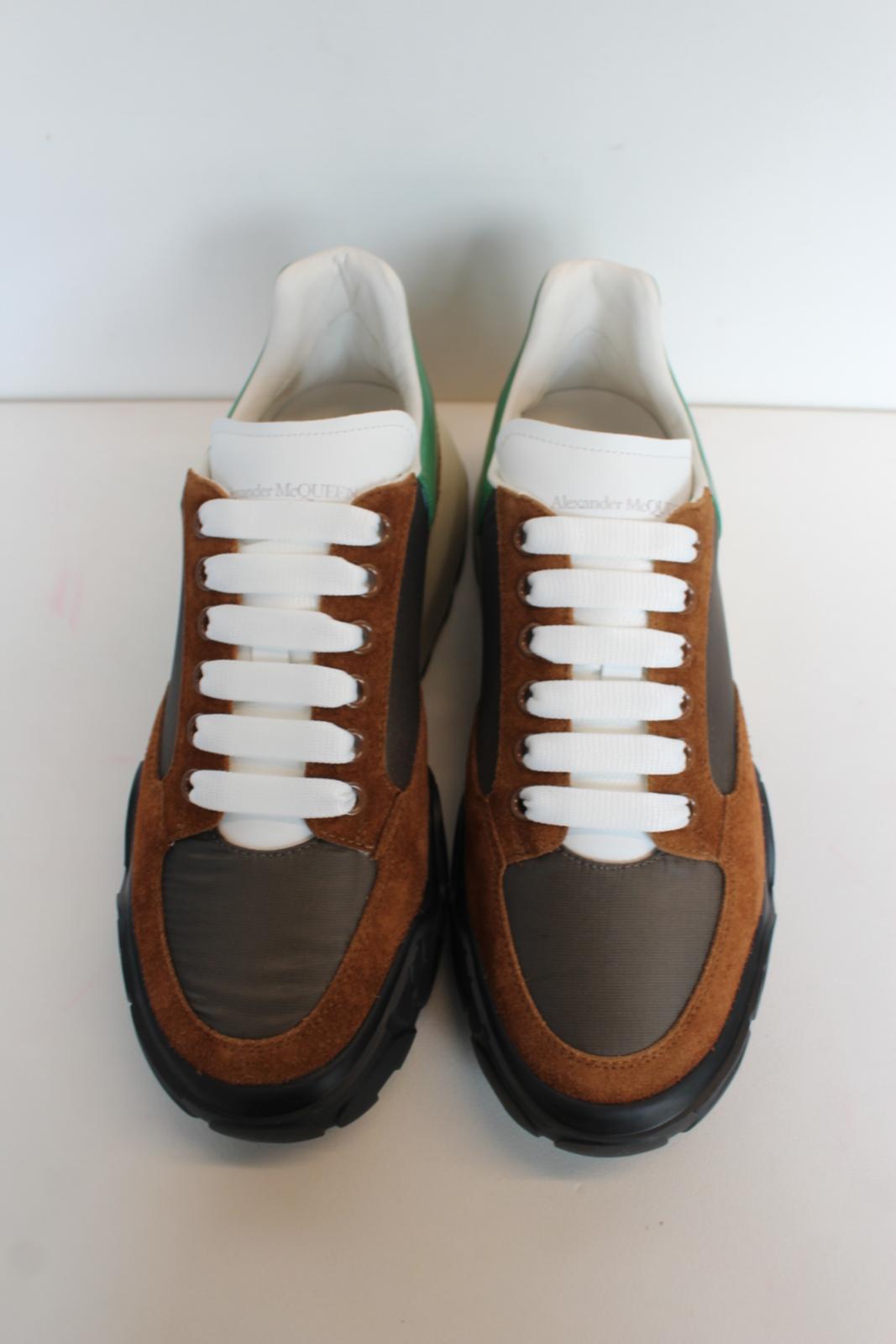 ALEXANDER MCQUEEN Men's Brown Multi Fabric/Suede/Leather Trainers EU43 UK9 NEW