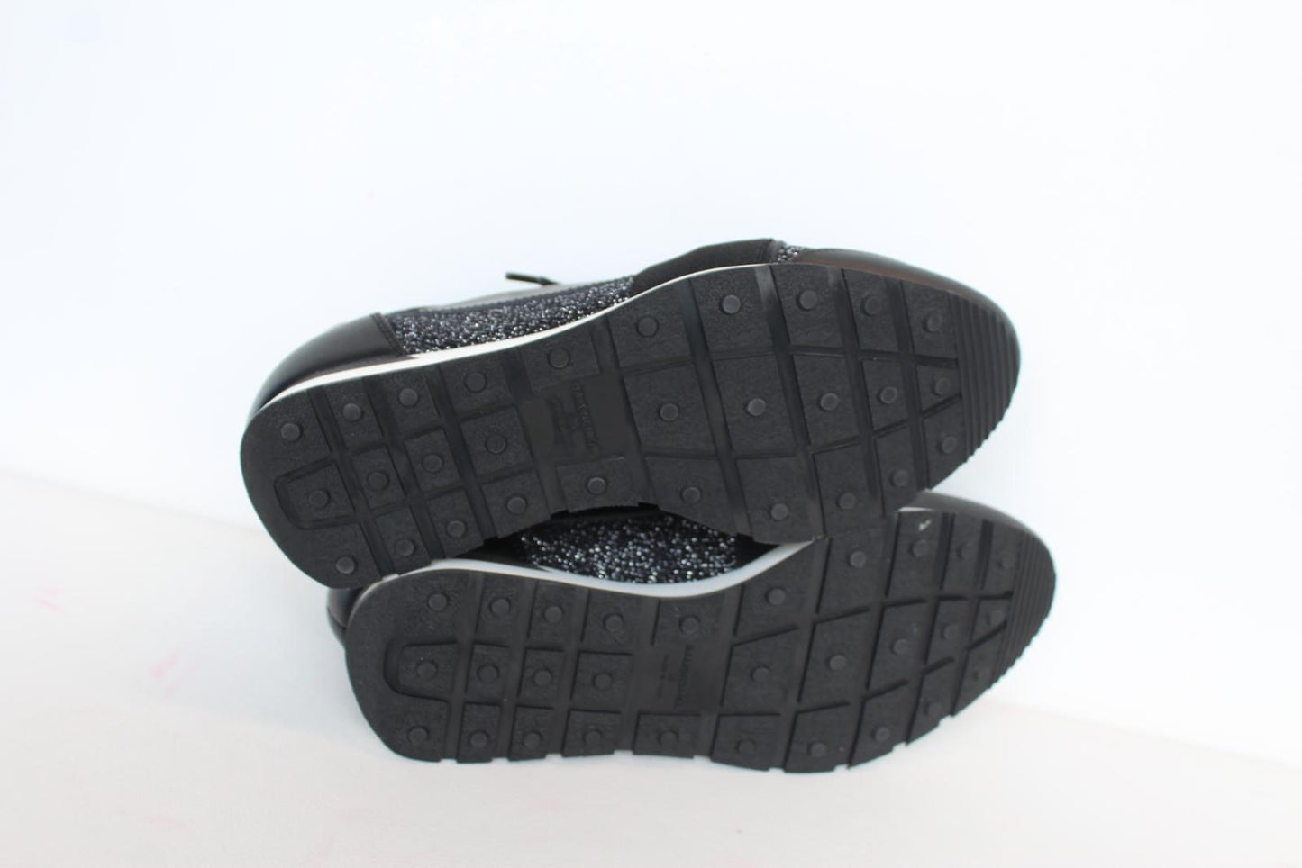 BALENCIAGA Ladies Black Glitter Fabric/Leather Race Runner Trainers EU36 UK3 NEW