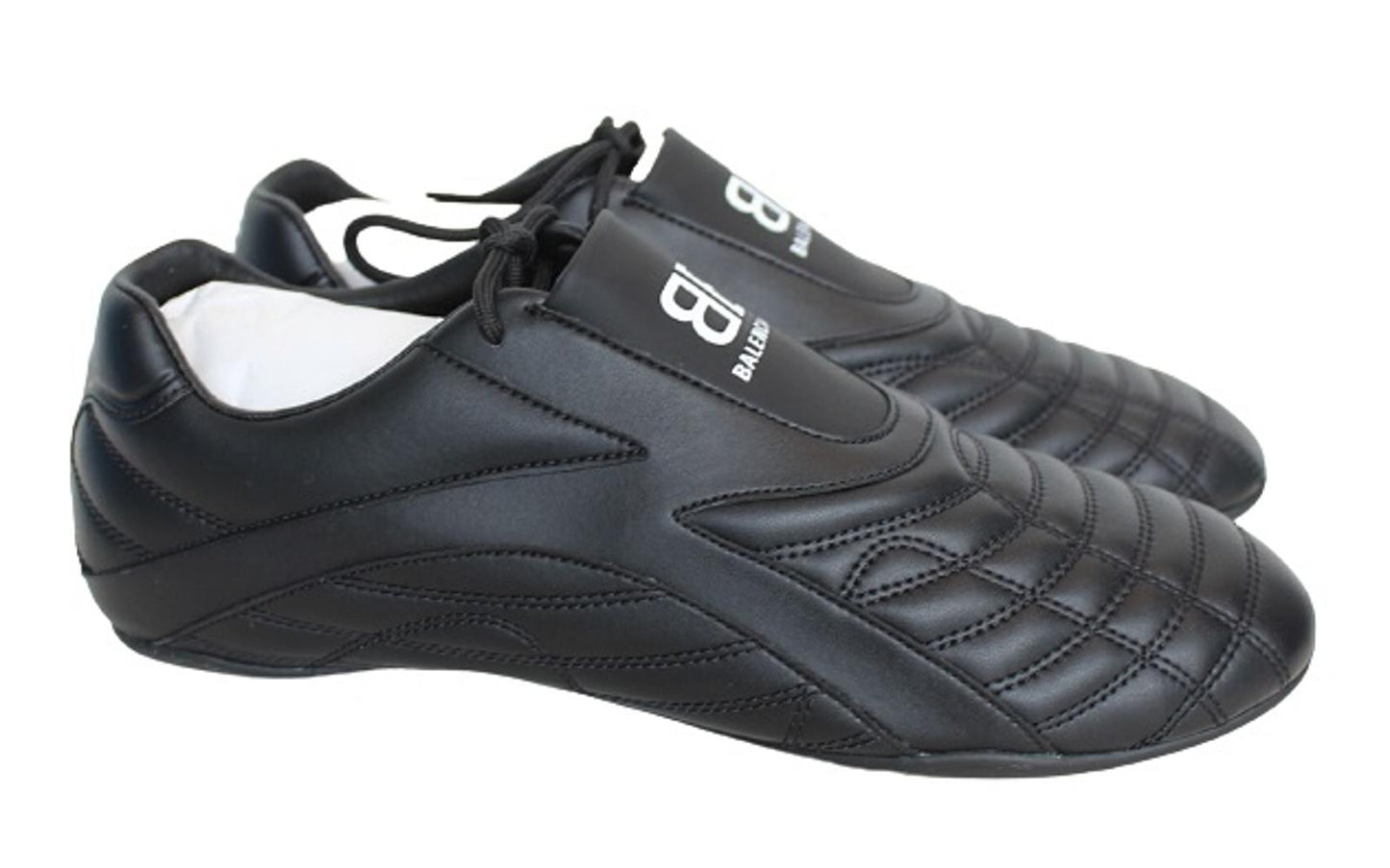 BALENCIAGA Men's Black Quilted White Logo Low Top Trainers Sneakers EU43 UK9 NEW