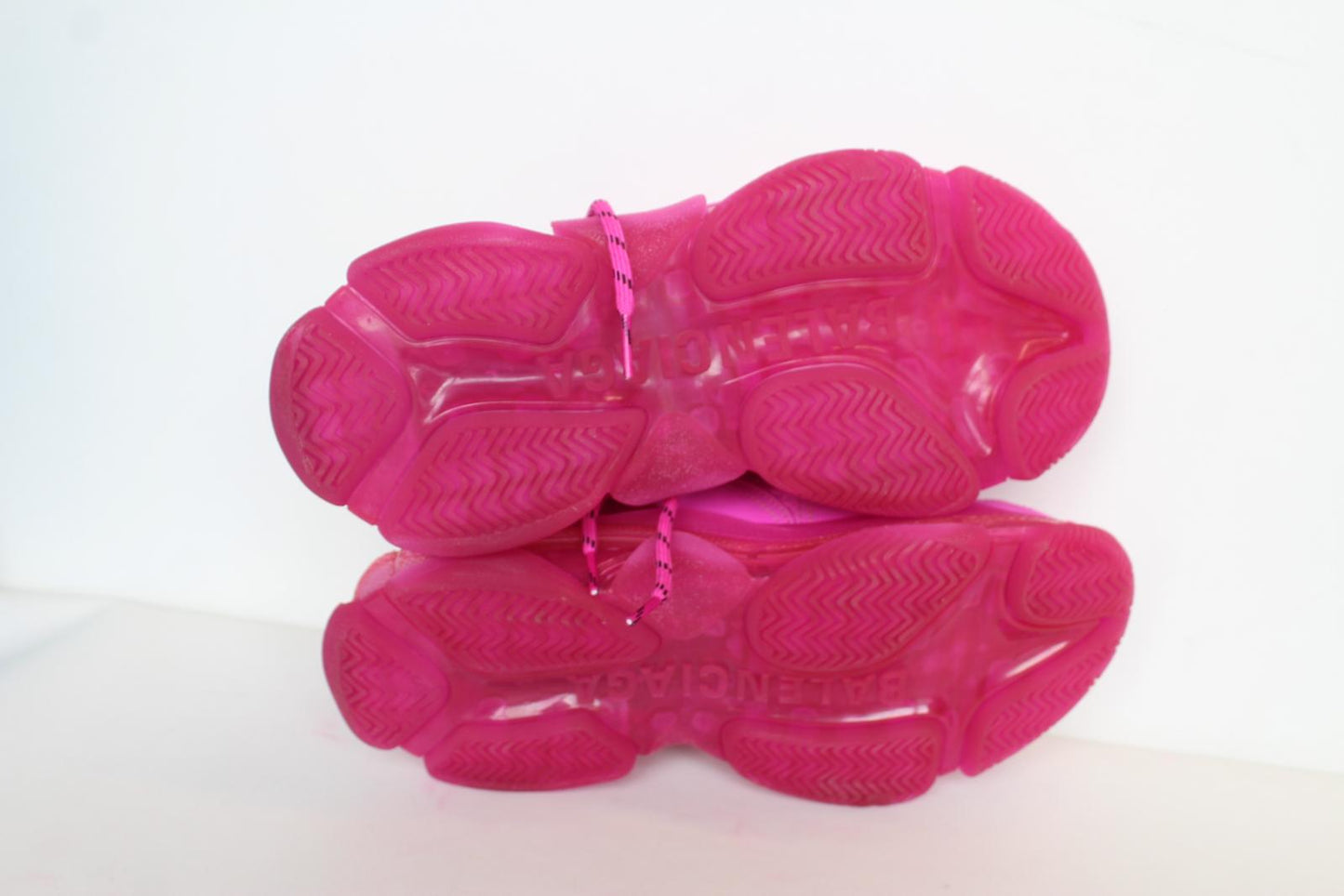 BALENCIAGA Ladies Triple S Fuchsia Pink Mesh/Faux Leather Trainers EU38 UK5 NEW