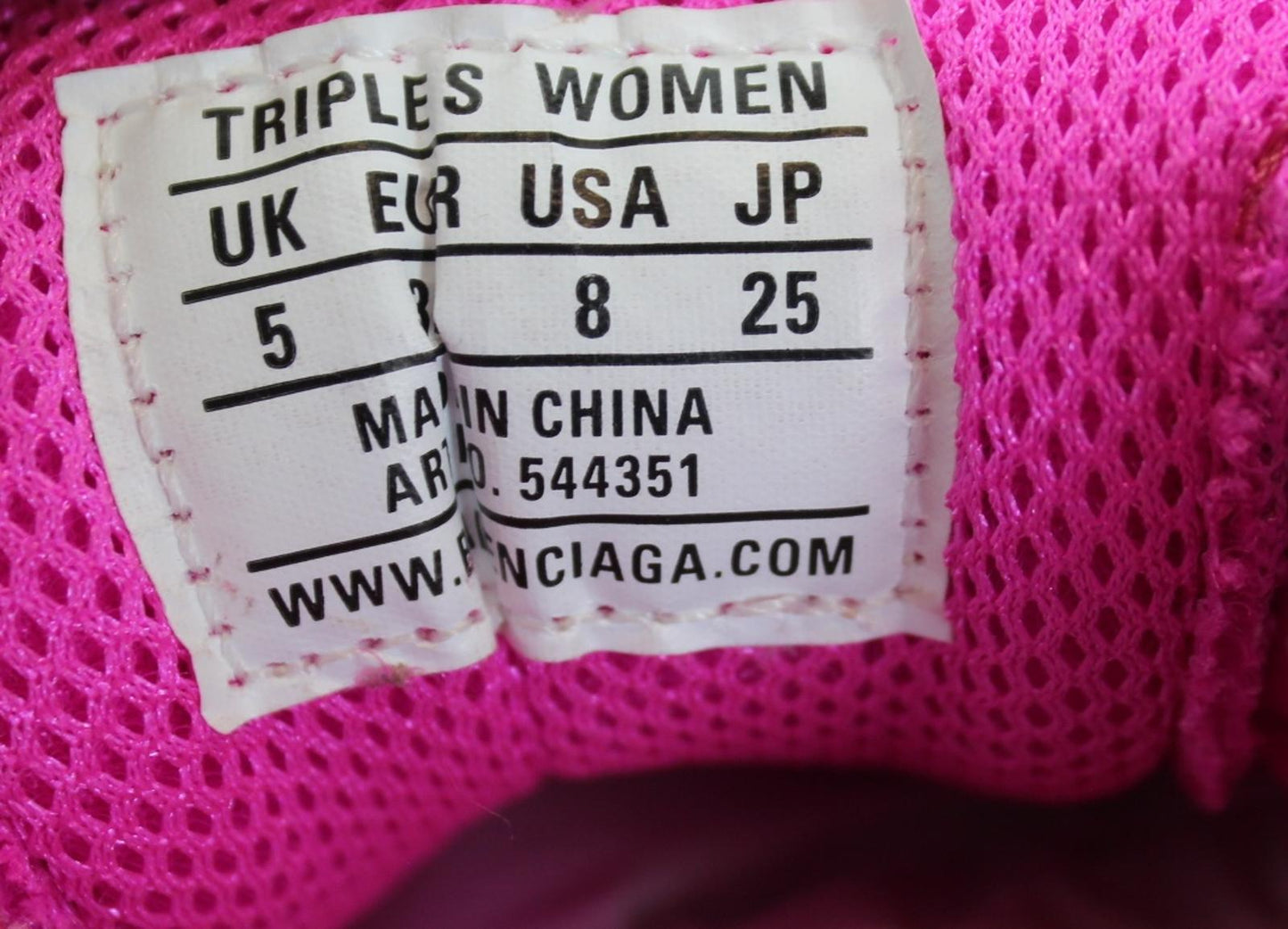 BALENCIAGA Ladies Triple S Fuchsia Pink Mesh/Faux Leather Trainers EU38 UK5 NEW