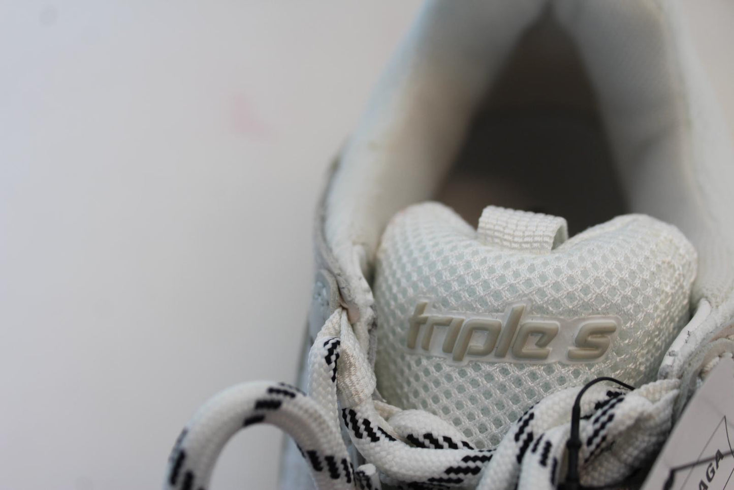 BALENCIAGA Ladies Triple S White Honey Comb Net/Faux Leather Trainers UK3 NEW