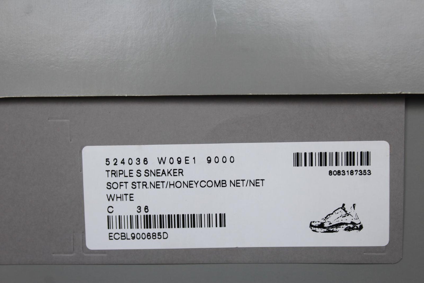 BALENCIAGA Ladies Triple S White Honey Comb Net/Faux Leather Trainers UK3 NEW
