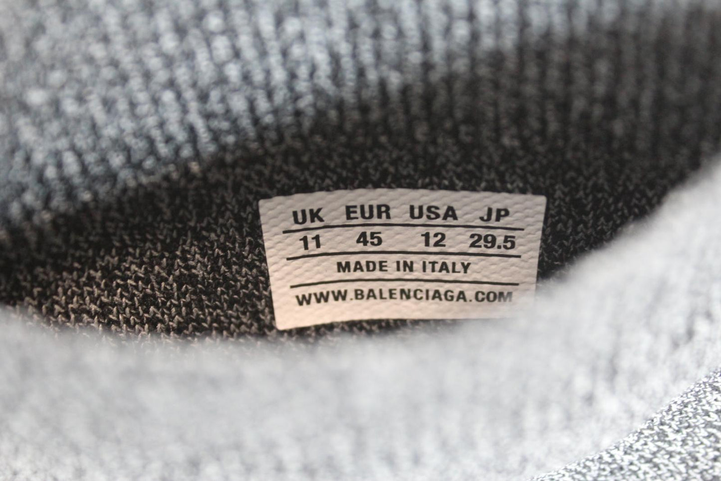 BALENCIAGA Men's Speed LT Black Grey White Knitted Hi Trainers EU45 UK11 NEW