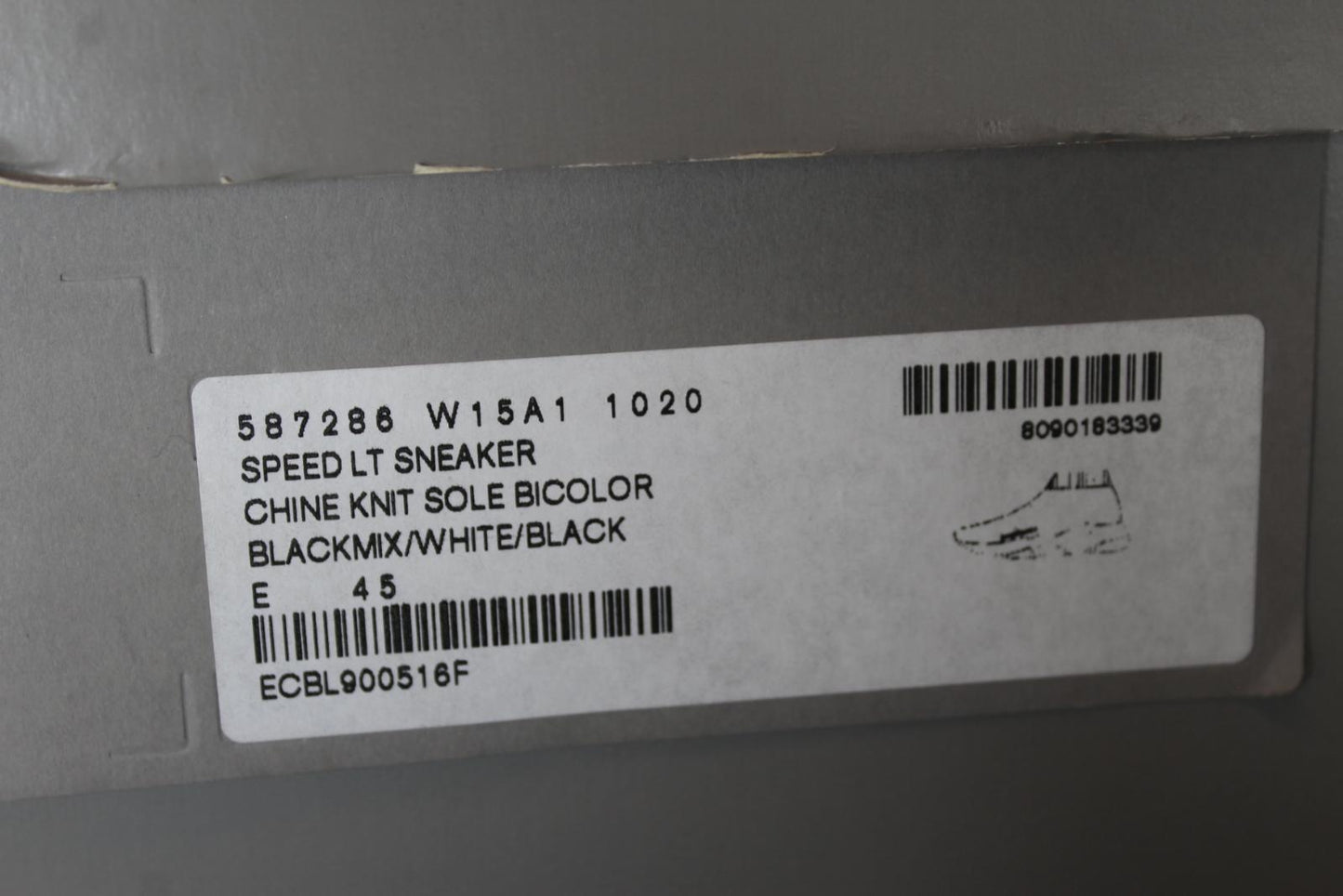 BALENCIAGA Men's Speed LT Black Grey White Knitted Hi Trainers EU45 UK11 NEW
