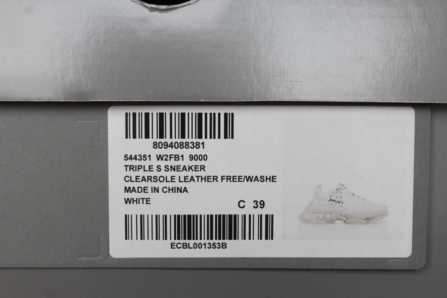 BALENCIAGA Ladies Triple S White Clear Soles Mesh Faux Leather Trainers UK6 NEW