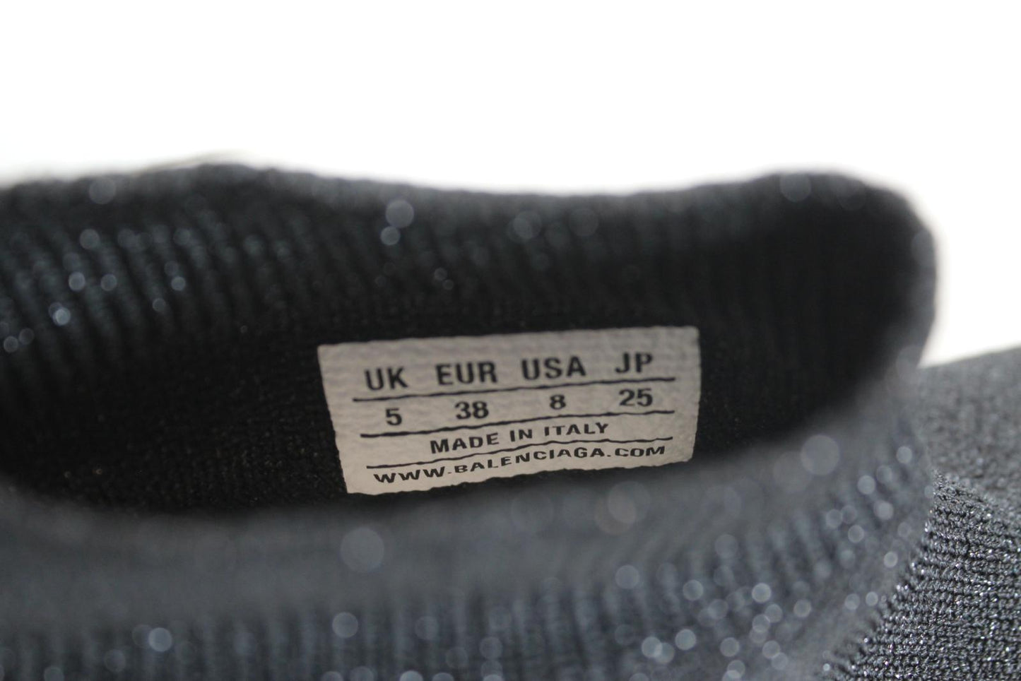 BALENCIAGA Ladies Speed 2.0 LT Black White Logo Shiny Knit Trainers EU38 UK5 NEW