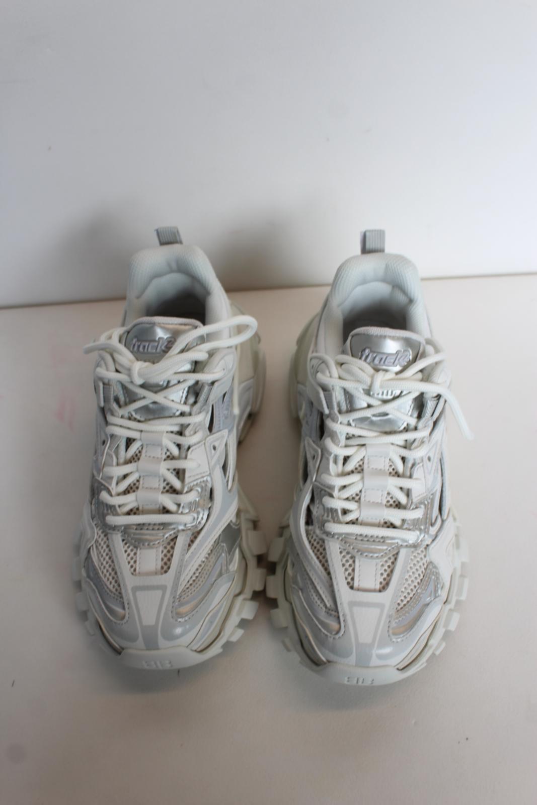 BALENCIAGA Ladies Track 2 White Mesh & Nylon Lace Up Trainers EU37 UK4 NEW