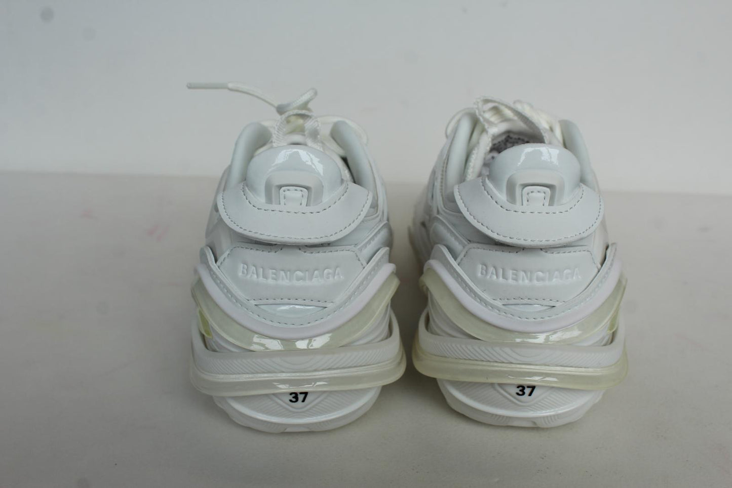 BALENCIAGA Ladies Tyrex White Panelled Rubber Mesh Trainers EU37 UK4 NEW