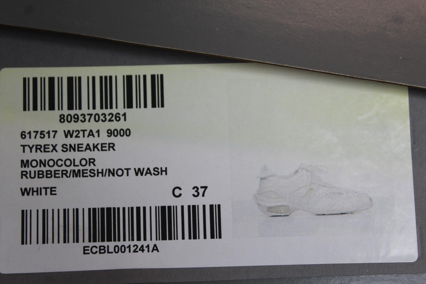 BALENCIAGA Ladies Tyrex White Panelled Rubber Mesh Trainers EU37 UK4 NEW