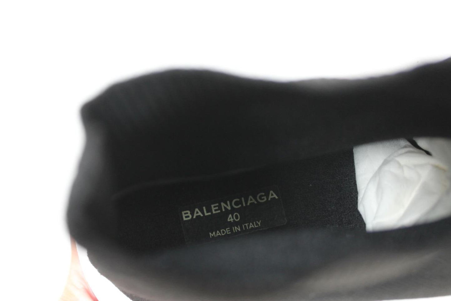 BALENCIAGA Ladies Black Red White Speed Sock Knitted Trainers EU40 UK7 NEW