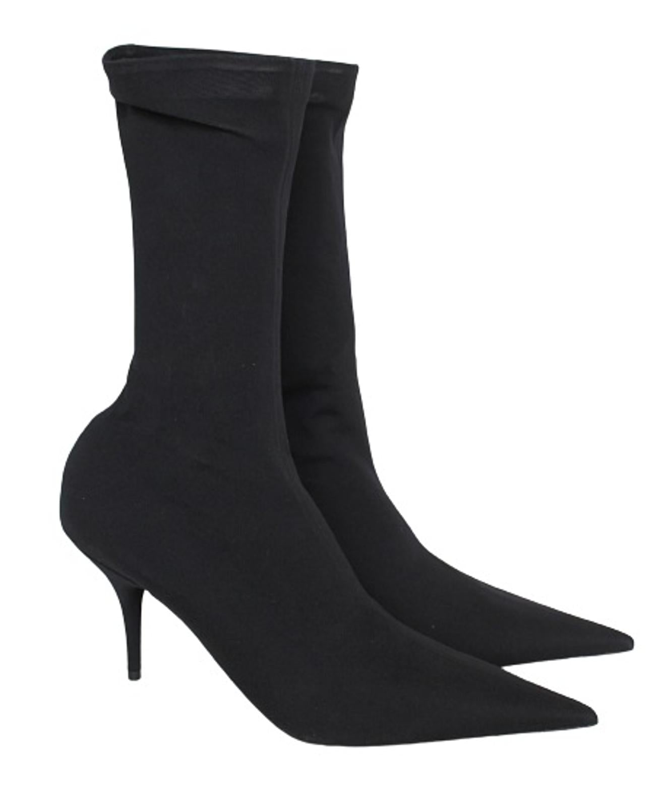 BALENCIAGA Ladies Black Knife Stretch Knit Stiletto Sock Boots EU39 UK6 NEW