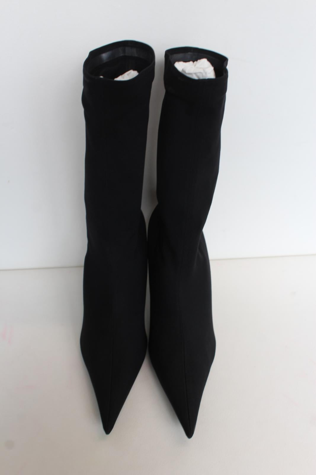 BALENCIAGA Ladies Black Knife Stretch Knit Stiletto Sock Boots EU39 UK6 NEW