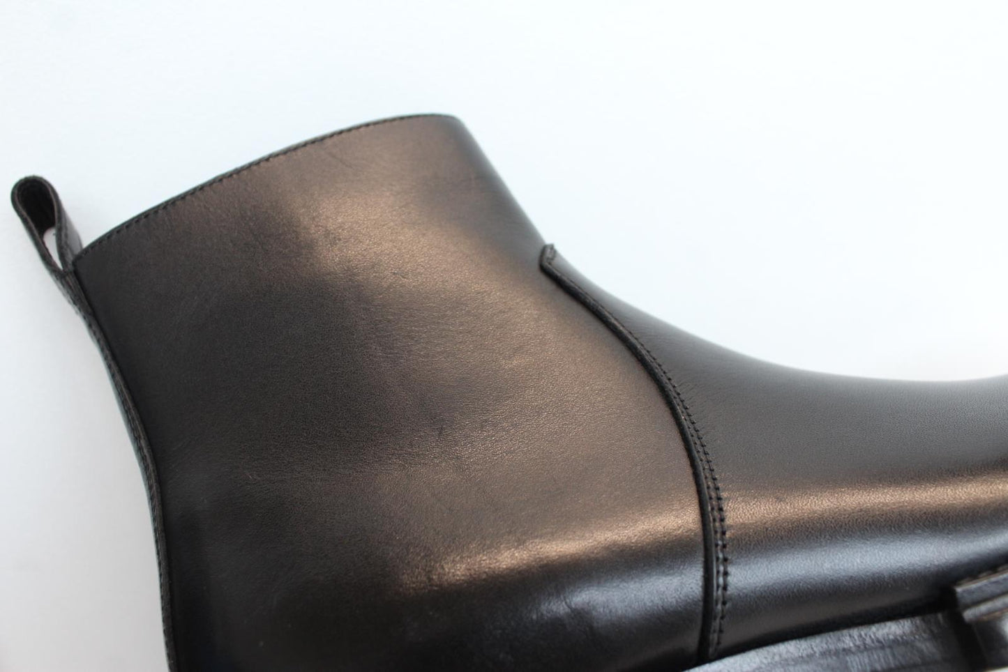 BALENCIAGA Ladies Black Leather White Logo Side Zip Ankle Boots EU38 UK5 NEW