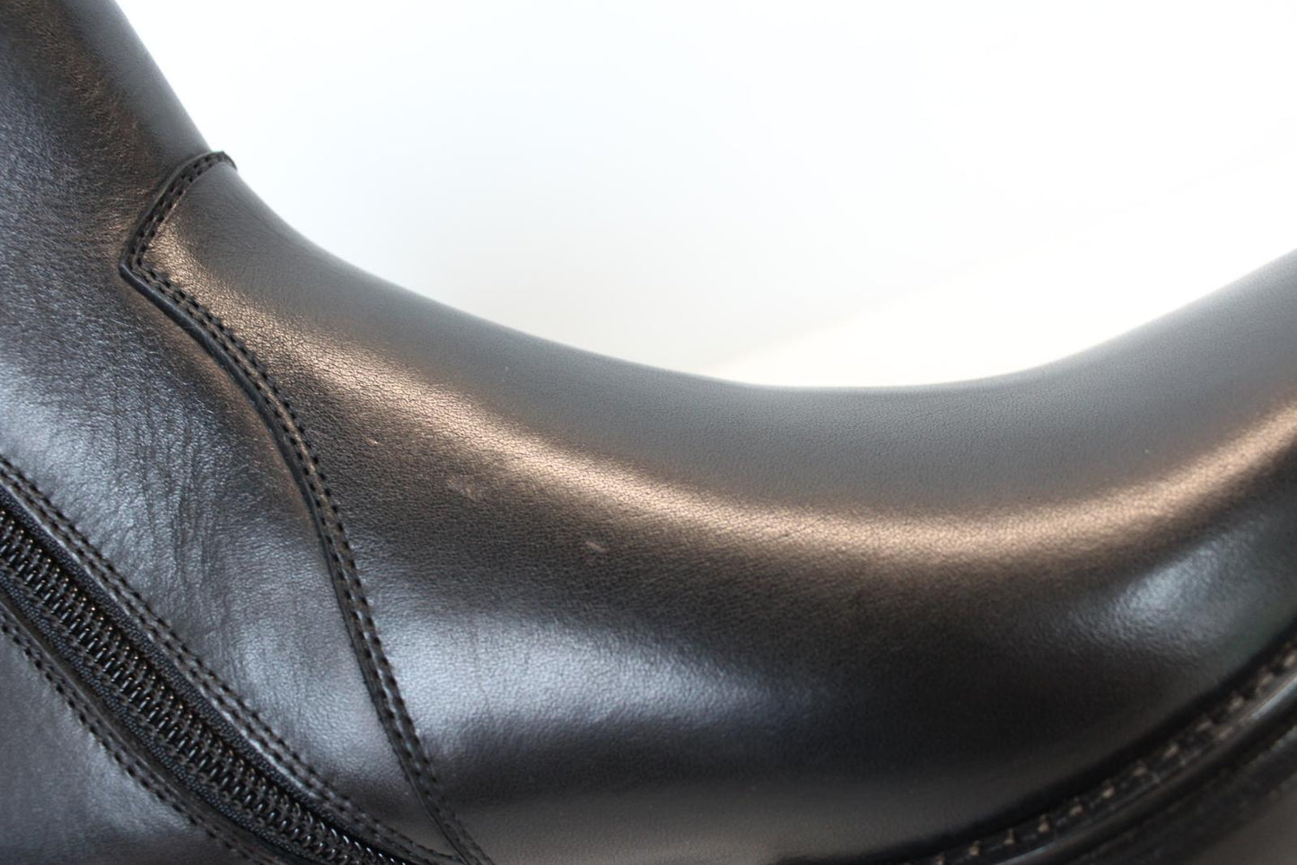 BALENCIAGA Ladies Black Leather White Logo Side Zip Ankle Boots EU38 UK5 NEW