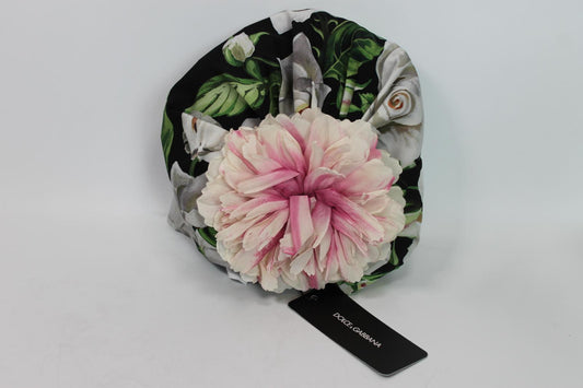 DOLCE & GABBANA Ladies Multicoploured Silk Rose Print Cap Hat Size S BNWT