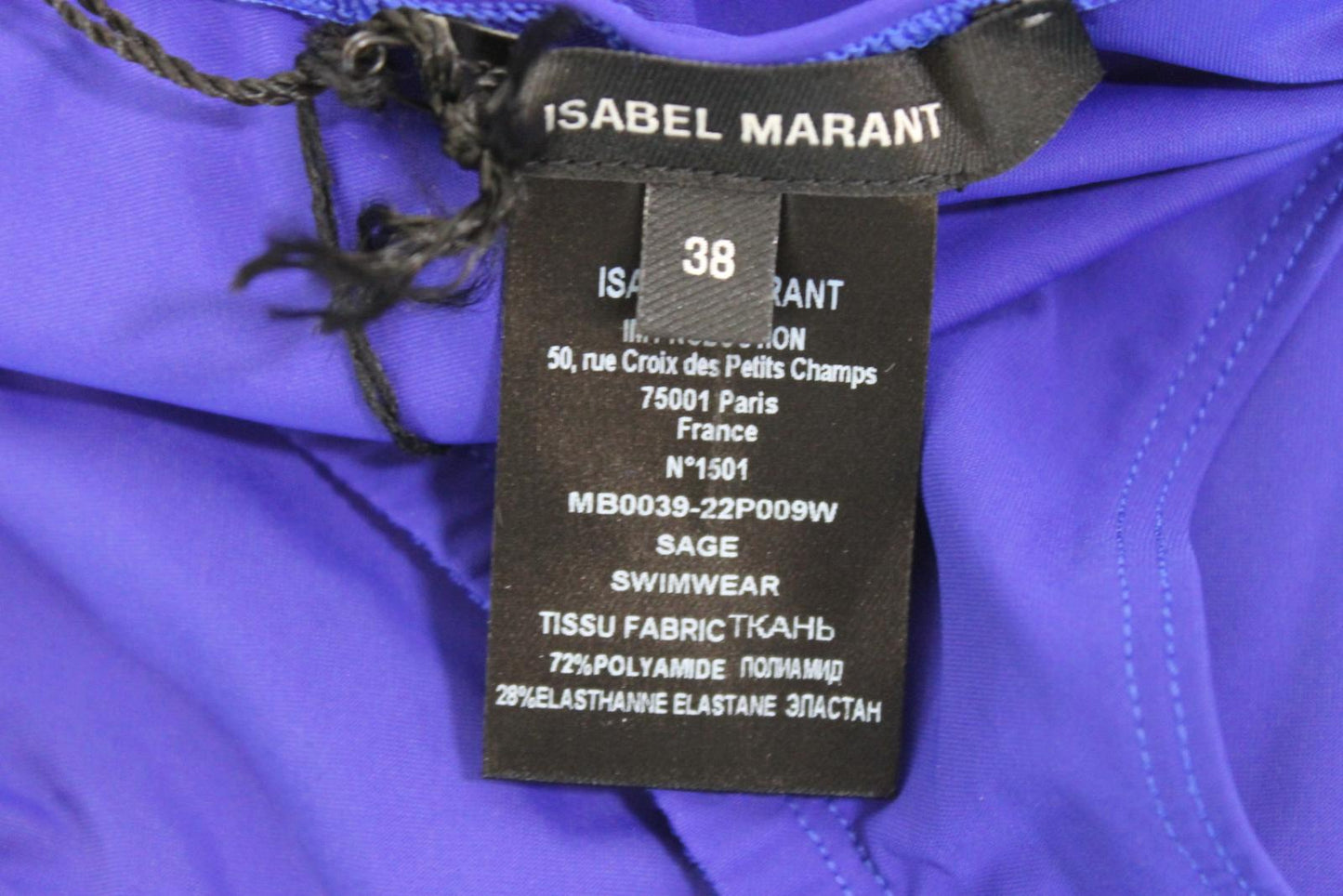 ISABEL MARANT Ladies Blue Maillot De Bain Sage One-Shoulder Swimsuit Size M BNWT