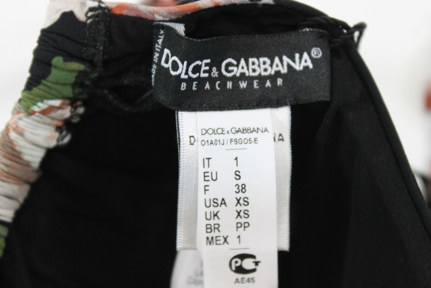 DOLCE & GABBANA Ladies Multicolour Rose Print Halter Bikini Top Size XS BNWT