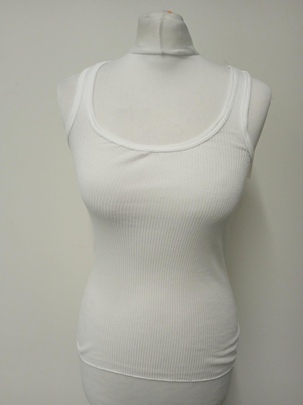 ISABEL MARANT Ladies White Cotton Round Neck Ribbed Tank Top Size UK S NEW
