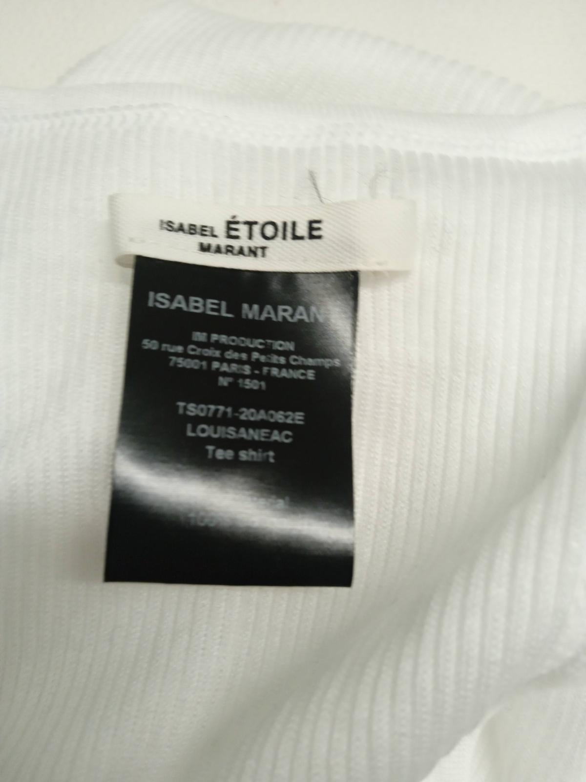 ISABEL MARANT Ladies White Cotton Round Neck Ribbed Tank Top Size UK S NEW