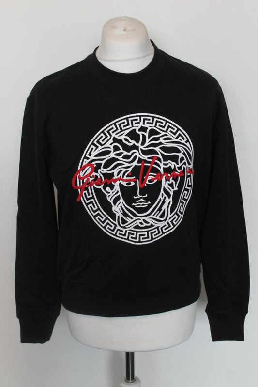 VERSACE Men's Black Cotton Medusa Print Long Sleeve Sweatshirt Jumper L BNWT