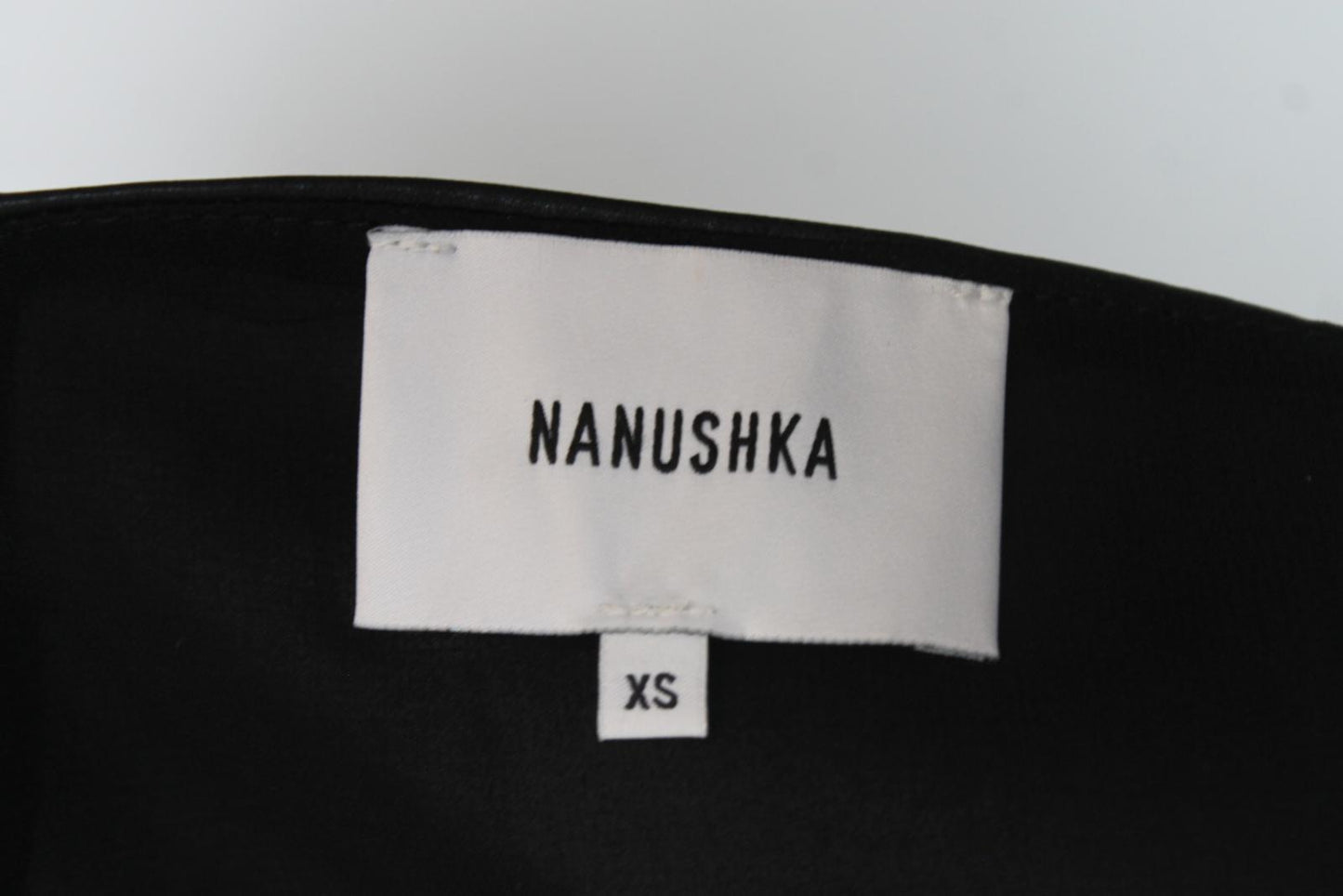 NANUSHKA Ladies Black Faux Leather Button Down Mini Skirt Size XS BNWT