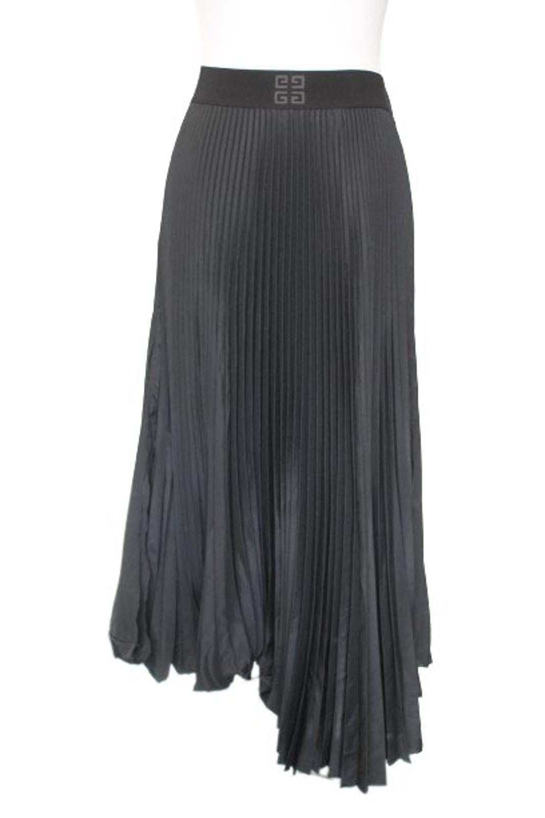 GIVENCHY Ladies Black Pleated Long Hi-Low Skirt EU34 UK6 BNWT